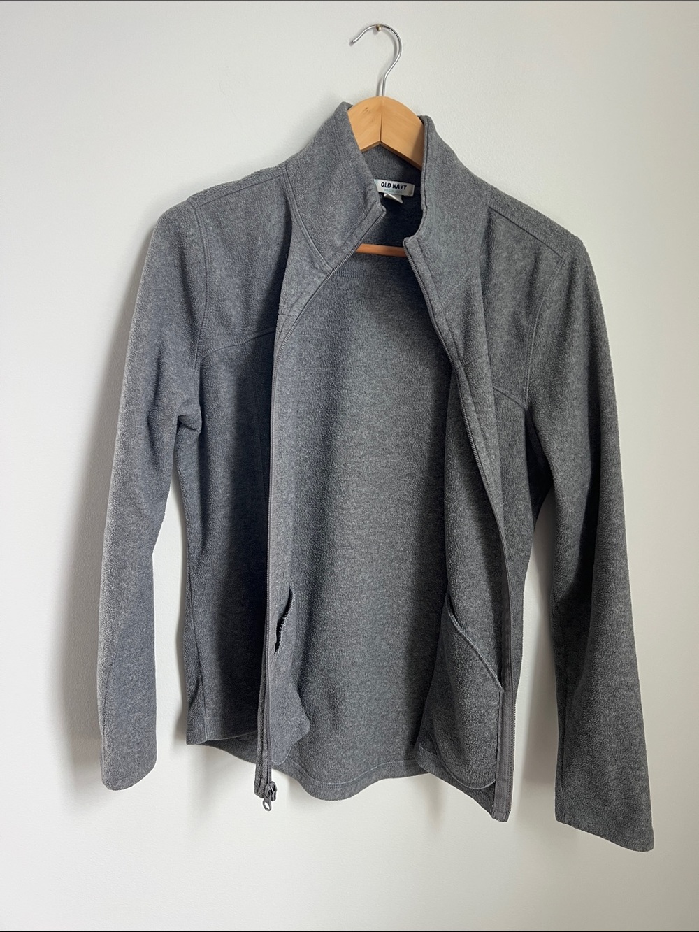 Old Navy | Gray Teddy Fleece Full-Zip Jacket Comfy Cozy Activewear Medium - Picture 8 of 17